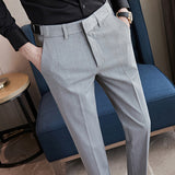 Men Trousers Business Waist Adjustment Trousers Casual Pants