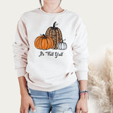 Halloween Costumes Fall Yall Leopard Pumpkin Printed Crew Neck Sweatshirt Female