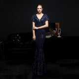 Sequin Evening Dress Elegant Evening Party Dress for Women Autumn