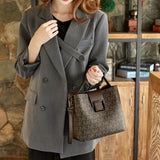 The Teacher Tote Spring/Summer Fashion Printed Large-Capacity Bucket Bag Shoulder Handbag All-Match Messenger Bag