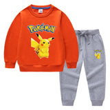 Children Pokemon Pikachu Hoodie & Pant Set Two-Piece Baby Cotton Sweater Set