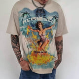 Present Angel T Shirt Present Graffiti Retro Men's and Women's Short Sleeve Loose Casual