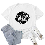 Boy Mama T Shirts Baseball Mama Pattern Printed T-shirt
