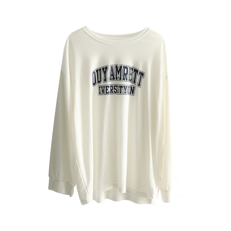 Diana Harvard Sweatshirt Summer Simplicity Printed round Neck Long Sleeve Loose Sweatshirt