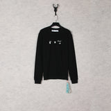 Off White Long Sleeve Round Neck Sweater Autumn And Winter High-Quality Off Gray Melting Arrow Pattern Crew Neck Pullover Sweatshirt