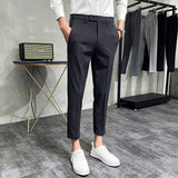 Men Trousers Suit Pants Slim Fit