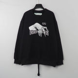 Off White Sweatshirts Long Sleeve round Neck Sweater Autumn and Winter Pullover for Men and Women