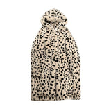 Women Dalmatian Coat Imitation Rex Rabbit Fur Coat Long Loose Hooded Fur Women's Clothing