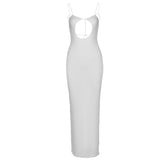 Music Festivals Rave Outfits Dress Sexy Suspenders Hollow Low Cut Backless Slim Fit Dress
