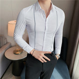 Men Shirts Striped Long Sleeve Shirt