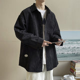 Corduroy Patch Jacket Japanese-Style Retro Corduroy Shirt Men's Long-Sleeved Korean Style Trendy All-Matching Shirt