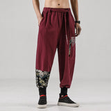 Linen Pants Straight Leg Pants Drawstring Lightweight Elastic Beach Pants Autumn Men's Loose Casual Pants