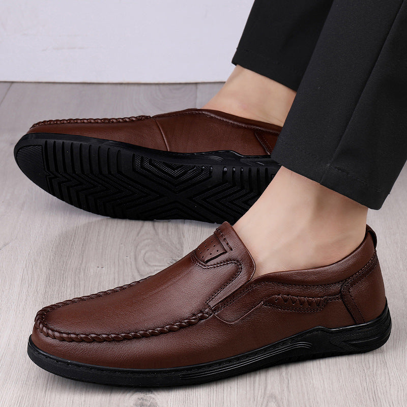 Loafers for Men Summer Genuine Leather Soft Leather Bottom British Style Business Casual Handmade Men's Shoes