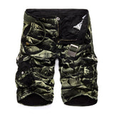 Men Cargo Pants Summer plus Size Camouflage Cargo Pants Middle Pants Camouflage Multi-Pocket Fashion Work Clothes Men's Pants