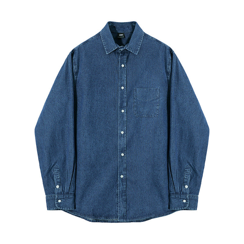 Denim Shirts Men's Spring Loose Shirt Coat