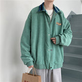 Corduroy Patch Jacket Corduroy Coat for Men Spring and Autumn Jacket