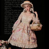 Gothic Lolita Harajuku Style Clothing Lolita Skirt Op Vintage Print Elegant CLA Series Lolita