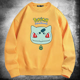 Men and Women Pokemon Pikachu Hoodie Bulbasaur Crew Neck Pullover Sweatshirt