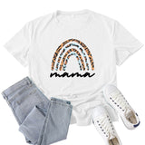 Boy Mama T Shirt Leopard Print Rainbow Mama Pattern Printed T-shirt