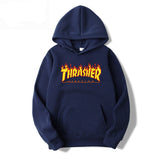 Thrasher Hoodie Men Brushed Hoody Solid Color Hoodie