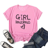 Boy Mama T Shirt Girl Mama Printed Short Sleeve round Neck T-shirt