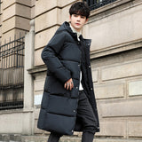 Men's Autumn Winter Coat Cotton Coat with Solid Color