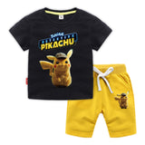 Children Pokemon Pikachu Tshirts & Shorts Cotton Short Sleeve Shorts Two Pieces Neutral