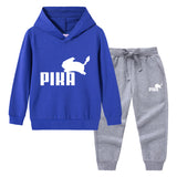 Children Pokemon Pikachu Hoodie & Pant Set Hooded Sweater Trousers Two-Piece Set Baby Cotton