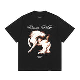 Present T Shirt Vintage Distressed Loose T-shirt Cotton