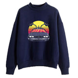 Back to the Future Costume Autumn and Winter Couple Wear Cartoon Printed Loose Sweatshirt