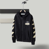 Off White Hoodie Hooded Sweater Casual Zipper Long Sleeve Clothing Owt