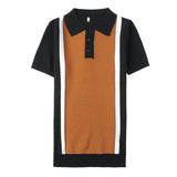 Men Polo Shirts Stretch Short Sleeve Lapel T-shirt