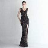 Sequin Evening Dress Split Long Sequined Fishtail Skirt