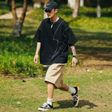 Men Shorts Loose Solid Color Straight Cargo Pants