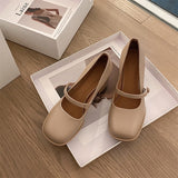 Nude Pumps Block Heel Chunky Heel Mary Jane Shoes