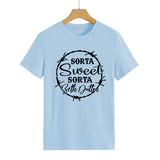 Beth Dutton Outfits Sorta Sweet Sorta Beth Dutton round Neck Casual Short Sleeve Loose plus Size Fashion T-shirt