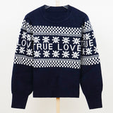 Black Christmas Sweater All-Matching Floral Plaid Sweater