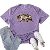 Boy Mama T Shirts Leopard Bear Mama Printed T-shirt