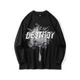 Slogan Graphic Hoodie Autumn and Winter Men and Women Same Letter Print Top