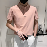 Men Short Sleeve T-Shirt Lapel T-shirt