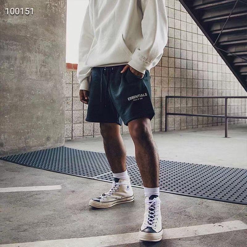 Fog Essentials Shorts Fog Loose Casual Shorts Fear Of God Double Line High Street Drawstring Reflective Embroidery Sports Shorts Men