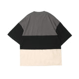 Men T Shirt Summer Casual Tops Loose Color Matching Half Sleeve