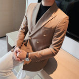 Double Brewed Seersucker Suit Autumn and Winter Suit Jacket Men's Casual
