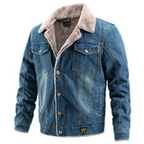 Denim Shirts Jacket Fur Men's Thick plus Size