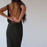 Music Festivals Rave Outfits Dress Sexy Suspenders Backless Slim Fit Sheath Dress