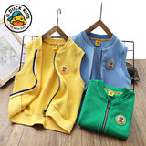 Children Baseball Jacket Yellow Duck Girls Casual Vest Autumn Spring Coat