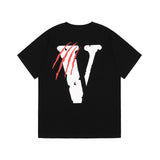 Panther Vlone Shirt Summer Black Leopard Print Loose Short Sleeve T-shirt