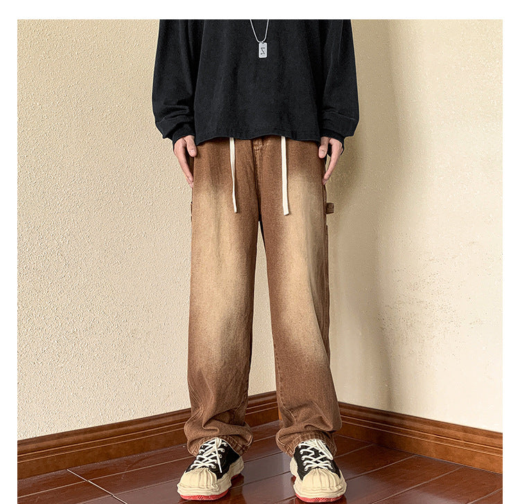 Men Cargo Pants American Jeans Men Autumn Loose Straight Pants