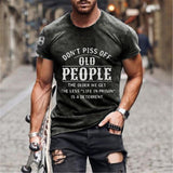 Tactics Style T Shirt for Men Men's Summer Vintage Letter Print Short Sleeve round Neck Loose-Fitting T-shirt Top