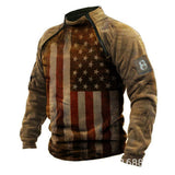 Tactics Style Men Sweatshirts & Hoodies Men's Long Sleeve Retro 3D Printed Outdoor Casual Sweatshirt